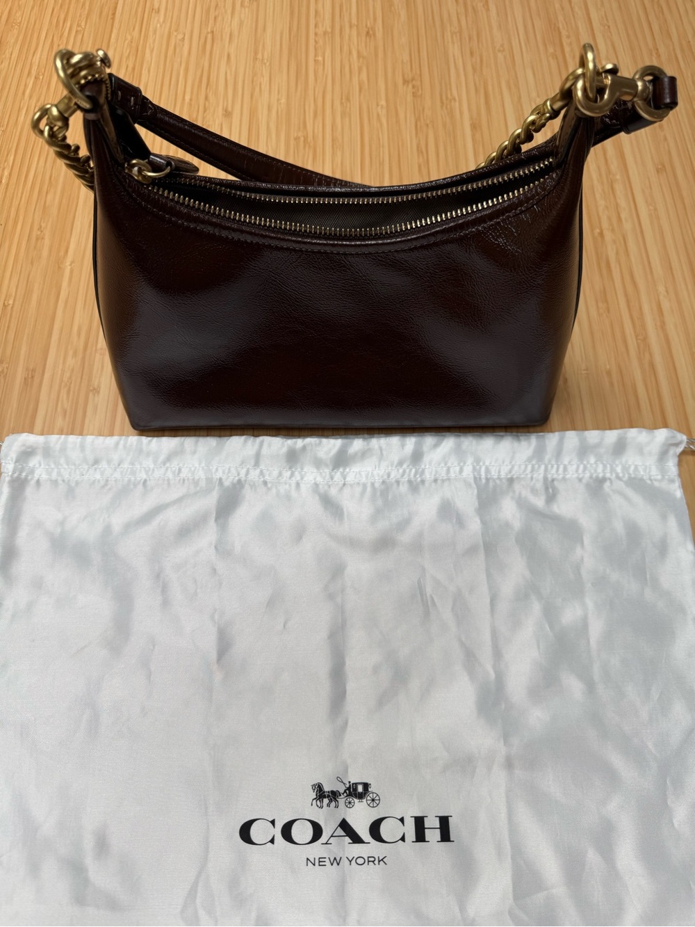 Coach Juliet Shoulder Bag 25 Glovetanned Leather Brass/Maple - Picture 9 of 12